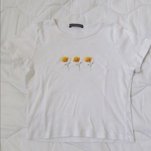 White with yellow flowers brandy Melville top